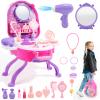 Plintone 4-in-1 Girls Vanity Set, 40 PCS Princess Pretend Makeup Vanity, Kid Vanity with Fashion Accessories, Role Play Makeup Toy for Girls Age 3 4 5, Birthday view 1