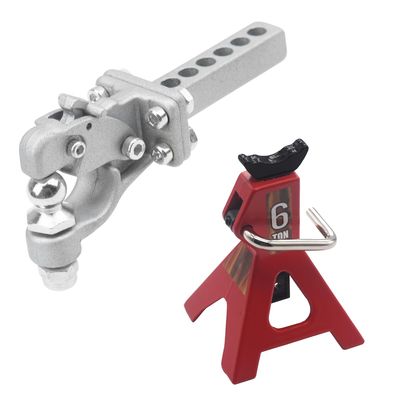 1/10 RC Scale Model Car Metal 6 Ton RC Car Simulation Jack Stands Lifting & Metal Hitch Trailer Hook Simulation Climbing Tow Shackles