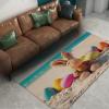 Bunny Doll Area Rug 3'x4' - Easter Egg Large Rug Cartoon Nursery Floor Carpet Soft Low Pile Thin Washable Carpet for Living Room Bedroom view 2