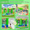 FBSPORT Inflatable Bounce House, Kids Bounce Castle Slide for Indoor Outdoor,Toddler Baby Jumper Bouncer, Kids Jumping Bouncy House with Blower, Ball Pit Pool, Basketball Hoop, Dart Game, Green view 4