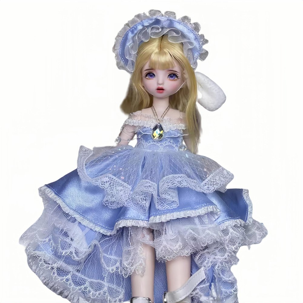 1/6 BJD Doll Kawaii Doll Ball Joint Doll Handmade Makeup Cute 11.8 Inches Collectible Cartoon Dress up Dolls Best Gift (H)
