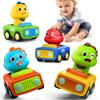 iPlay, iLearn Press Go Car Toys for Toddlers 1-3, Baby Animal Race Cars, Infant Play Car Set, Push Go Friction Dino Car for 6-9-12-18 Month, 1st Valentine Gift Easter Stuffer for 1-2 Years Old Boy Kid view 1