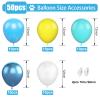 Blue Yellow Balloons, 50 Pcs 12 Inches Yellow Blue Clear Balloon, Teal Blue Metallic Clear Balloon for Girls Boy Cartoon Theme Birthday Baby Shower Wedding Party view 2
