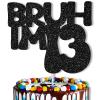 13th Birthday Decorations for Boys - Bruh I'm 13 Cake Topper, Happy 13th Party Supplies, Teen Boy Party Decor (Bruh I,M 13) view 1