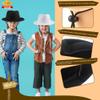 SGBETTER 15 Pack Child Plastic Cowboy & Cowgirl Hats - Western Party Hat for Kids - Costume Accessories (Black) view 3
