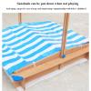 Wood Sandbox with Cover, Sand Box with 2 Bench Seats for Aged 3-8 Years Old, with Adjustable Height Canopy, Sand Pit for Beach Patio Outdoor view 4