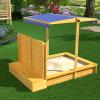 POLGDW Large Wooden SandBoxes with Roof, Adjustable Cover, Sand Funnel, Drawing Board, Outdoor Sand Box Play with Canopy for Backyard Garden Beach view 2