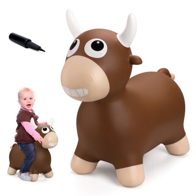 Upper Rider Bouncy Horse Hopper, Inflatable Farm Cow Bouncy Bull, Bounce and Ride on Animal Bouncer for Toddlers, Indoor Outdoor Birthday Gifts for Boys Girls 18 Months 2 3 4 5 6 Years Old