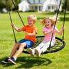 JupiterForce 40'' Spider Web Tree Swing for Kids Adults Outdoor Round Net Swing with 2 Hanging Straps, Steel Frame and Adjustable Ropes Attaches to Trees or Existing Swing Sets for Backyard, Black view 2