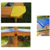 Sandbox with Cover and Canopy Height Adjustable, Sand Pit for Backyard Play, Wooden Sand Box for Ages 4-8, Play Equipment for Outdoor view 2