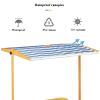 POLGDW Outdoor Wooden Sandboxes with Canopy, Foldable Bench Seats, Anti-Aging Woven Fabric, for Backyard, Beach, Lawn view 2