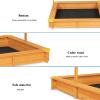 POLGDW Outdoor Wooden Sandboxes with Canopy, Foldable Bench Seats, Anti-Aging Woven Fabric, for Backyard, Beach, Lawn view 4
