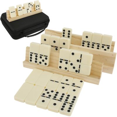 ZLHETWT Dominoes Set, Travel Dominoes Set, Dominoes Game Set for Adults with 28 Colored Dominos and EVA Case Portable Dominoes Travel Set Complete Dominos Set for Family Board Games
