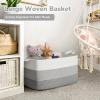 Goodpick Storage Basket, 21.6" x 14.9" x 11.8", Blanket Basket for Living Room, Large Woven Baskets for Storage, Toy Organizer, Rectangle Rope Baskets for Organizing, Gray view 2