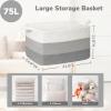 Goodpick Storage Basket, 21.6" x 14.9" x 11.8", Blanket Basket for Living Room, Large Woven Baskets for Storage, Toy Organizer, Rectangle Rope Baskets for Organizing, Gray view 3