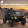 12v Ride On Truck with Remote Control Licensed Ford Bronco Raptor Electric Vehicle for Kids,Toddler Cars to Drive,Sefety Belt,Lockable Door,Slow Start,1.3-2.5 Mph,Bluetooth Music view 2