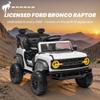 12v Ride On Truck with Remote Control Licensed Ford Bronco Raptor Electric Vehicle for Kids,Toddler Cars to Drive,Sefety Belt,Lockable Door,Slow Start,1.3-2.5 Mph,Bluetooth Music view 2