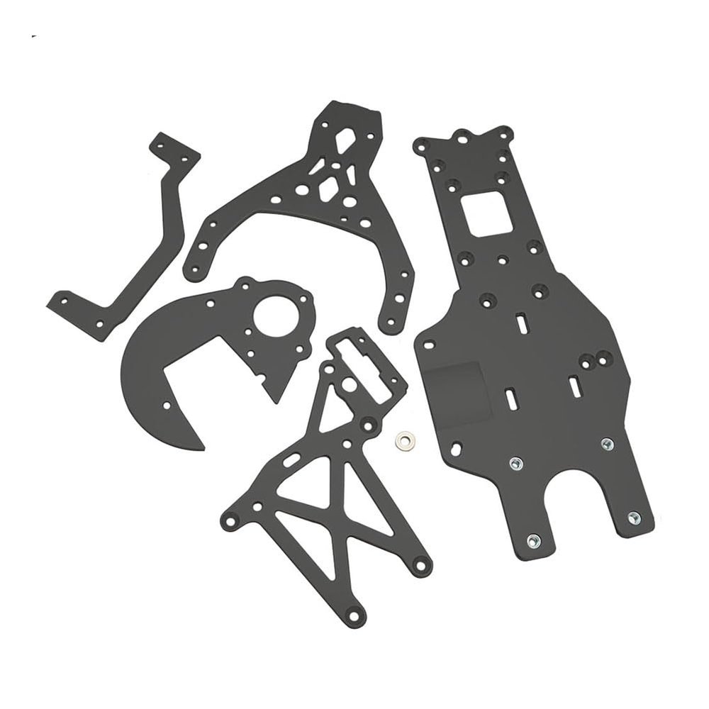 FLMLF Rc Car Engine Chassis Gear Fuel Tank Plate Rear Front Upper Metal Plate for 1/5 HPI ROFUN ROVAN KM Baja 5B 5T 5SC Parts (Grey)