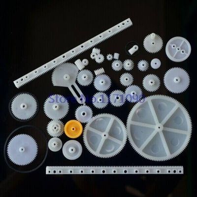 34 Kinds of Rack and Pinion Gear Bag Toy Model Pulley Plastic Worm Gear Reducer DIY Kit