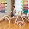 Montessori Climbing Set | Triangle Arch Two Ramp and Cushion | Wooden Jungle Gym Set | Montessori Triangle & Rocker Set with Ramp and Pillow | Indoor Playground with Rocker Cushion (Origami) view 3