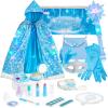 Frozen Toys for Girls-Princess Dress Up Set, 3 Lighting Mode Princess Cape, Music & Light Up Wand, Kids Makeup Kit, Wig, Mask, Gloves, Dress-up Accessories for Princess Cosplay Costume for Girl Age 3+ view 1