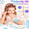 Frozen Toys for Girls-Princess Dress Up Set, 3 Lighting Mode Princess Cape, Music & Light Up Wand, Kids Makeup Kit, Wig, Mask, Gloves, Dress-up Accessories for Princess Cosplay Costume for Girl Age 3+ view 4