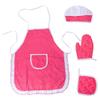 Pesoncarl Cooking Baking Kits, Kids Chef Costume Set Children Baking Apron with Pocket Toddler Cooking Hat Mitt Kit 4PCS view 1