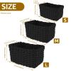 3 Pcs Storage Baskets for Organizing Grass Woven Storage Basket Woven Baskets for Storage Multifunctional Toy Basket for Nursery Living Room Laundry Room Bedroom (Black) view 2