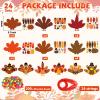 24 Sets Fall Thanksgiving Crafts Kits for Kids Turkey Beaded Necklace Bulk Turkey DIY Necklaces Making Arts Crafts Kit for Autumn Festive Thanksgiving Party Decors Classroom Games Activities , 6 Style view 2