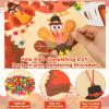 24 Sets Fall Thanksgiving Crafts Kits for Kids Turkey Beaded Necklace Bulk Turkey DIY Necklaces Making Arts Crafts Kit for Autumn Festive Thanksgiving Party Decors Classroom Games Activities , 6 Style view 3