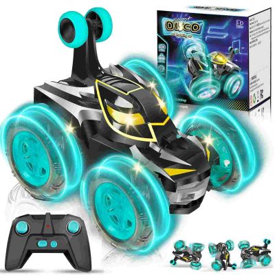 Kids Toys Bat RC Car for Boys 4-7 - Cool Bat Monster Remote Control Crawler Toy 360 Flip Fast Stunt & 4WD Light Up Wheel - Fun Boy Gift Idea for Birthday Chirstmas Stuff Age 3 4 5 6 7 8