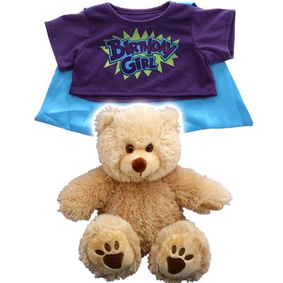 Plush Gear Delilah The Lion with Birthday Hero Girl Tee Fits 14-18 Inch Stuffed Toys Plush Outfit Wardrobe Accessories Gift Play Holiday Birthday Collectible for Kids