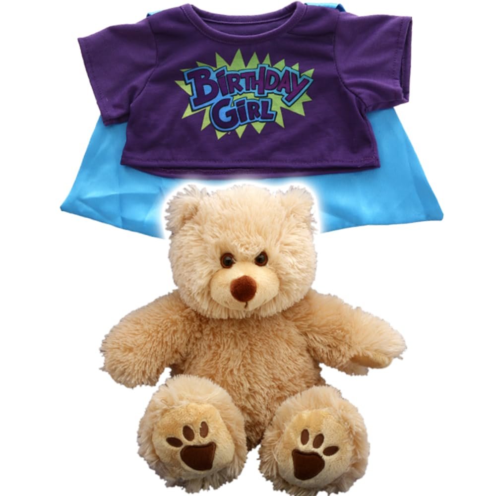 Plush Gear Delilah The Lion with Birthday Hero Girl Tee Fits 14-18 Inch Stuffed Toys Plush Outfit Wardrobe Accessories Gift Play Holiday Birthday Collectible for Kids
