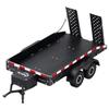 TCRC Full Metal Truck Trailer with Simulated Reflective Stickers for 1/16 1/18 1/24 RC Crawler Car Upgrades,Black view 1