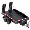 TCRC Full Metal Truck Trailer with Simulated Reflective Stickers for 1/16 1/18 1/24 RC Crawler Car Upgrades,Black view 2