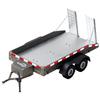 TCRC Full Metal Truck Trailer with Simulated Reflective Stickers for 1/16 1/18 1/24 RC Crawler Car Upgrades,Gunmetal view 1