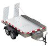TCRC Full Metal Truck Trailer with Simulated Reflective Stickers for 1/16 1/18 1/24 RC Crawler Car Upgrades,Gunmetal view 2