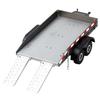 TCRC Full Metal Truck Trailer with Simulated Reflective Stickers for 1/16 1/18 1/24 RC Crawler Car Upgrades,Gunmetal view 3