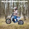 mufsceku 36V Electric Kid Dirt Bike,Off Road Mini Motorcycle,350W Motor Rocket Motorcycle Speed Up to 25 MPH,10 Inch Tires Dirt Bike,Mini Off Road Electric Vehicles Blue view 4