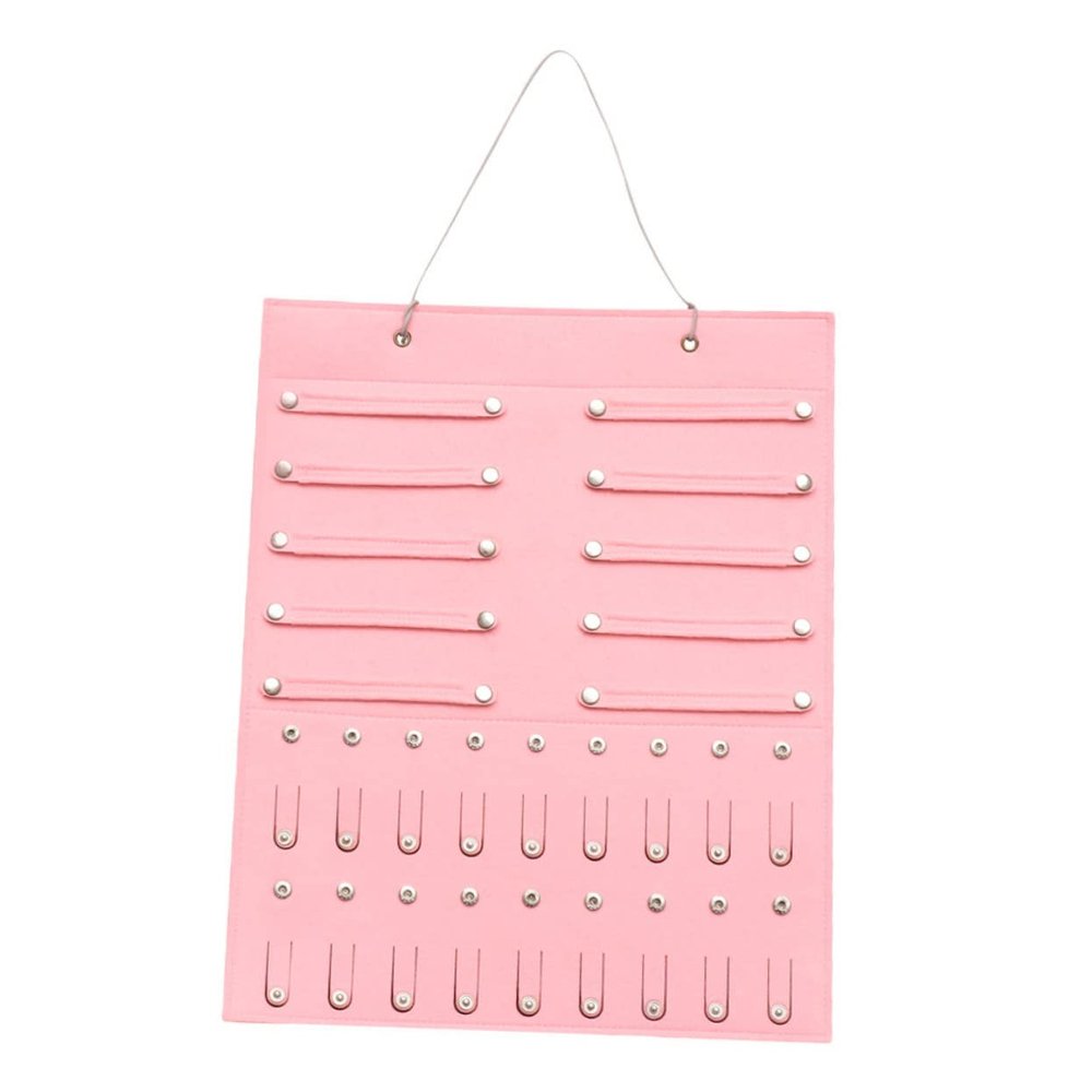 RRULNVGYQ Storage Bag Jewelry Display Holder Kids Tiara Mini Washing Machine Storage Hangers Hanging Jewelry Display Bags Hair Clip Jewelry Holder Pink Organizer Child Felt Wall-mounted/823