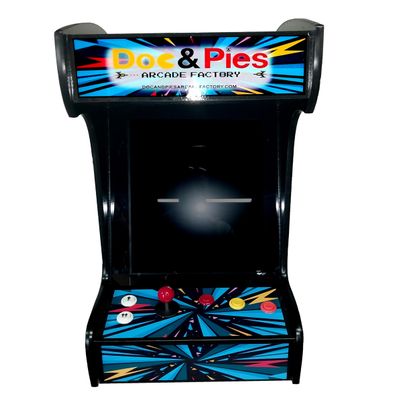 Doc and Pies Arcade Factory Classic Home Arcade Machine - Tabletop and Bartop - 60 Retro Games - Full Size LCD Screen, Buttons and Joystick