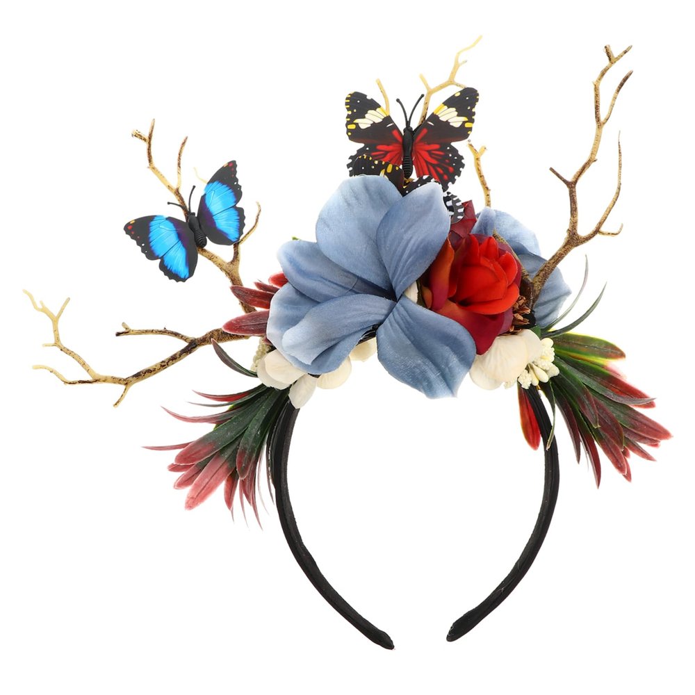 RRULNVGYQ 1pc Christmas Antler Headband Deer Antler Flower Headband Christmas Flower Headwear Christmas Floral Hair Hoop Antler Deer Headband Xmas Elf Headpiece Wreath Princess Child Pvc/957