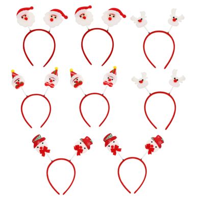 RRULNVGYQ 8pcs Christmas Plush Headband Christmas Headband Snowman Festival Decoration Hairband Christmas Santa Claus Headband Xmas Tree Headband Head Band Issue Card Fabric Aldult Child Red/954