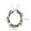 1pc Headgear Bridal Hair Wreath Boho Garland Travel Hair Wear Boho Wreath Hand Decor Green Leaf Garland Floral Head Wreath Handcraft Headdress Bride Plastic Wedding Pink Headband/926 view 2