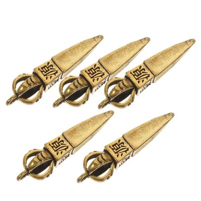 RRULNVGYQ 5pcs Demon Pestle Buckle Hanging Vajra Tool Multi-use Vajra Pendant Buddhist Collection Necklace Religion Pendant Small Vajra Decor Antique Vajra Charms Mini Decor Tibet Key Brass/1009