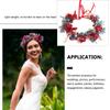 RRULNVGYQ Bridal Wreath Fashion Headbands Rose Garland Rose Flower Headband Rustic Flower Headdress Headbands for Floral Hairband Flower Hair Artificial Flower Ribbon Bride Rural Red/894 view 2