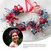 RRULNVGYQ Bridal Wreath Fashion Headbands Rose Garland Rose Flower Headband Rustic Flower Headdress Headbands for Floral Hairband Flower Hair Artificial Flower Ribbon Bride Rural Red/894 view 4