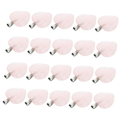 RRULNVGYQ 20pcs Stone Heart Pendant Mixed Charms Jewelry Decor Diy Charm Heart Shaped Gemstone Love Shape Pendants Necklace Stone Heat Shaped Charms Heart-shaped Alloy Pink Accessories/1058