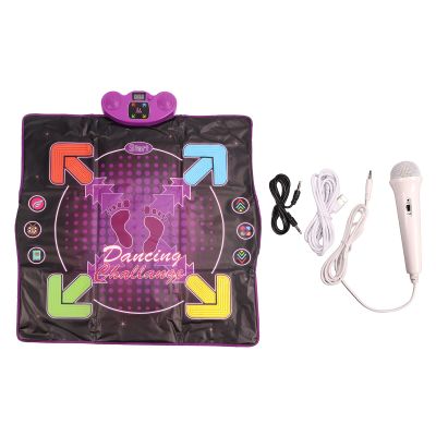 Electronic Dance Pad with Microphone, 8 Built in Songs, Touching and Stepping Improve Coordination Toy for Kids (Lighting Type