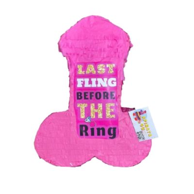 APINATA4U Pecker Piata - Last Fling Before The Ring Tall Pink Color Bachelor Bachelorette Party Favors Gag Gifts